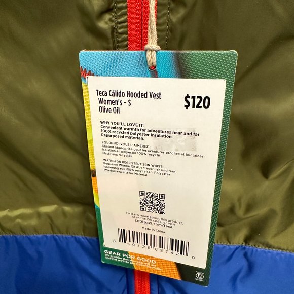 NWT Cotopaxi Teca Cálido Hooded 'Olive Oil' Vest, Size Small - Picture 4 of 4
